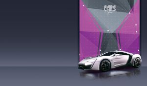 White Lebanese Lykan HyperSport car on dark gray backdrop with a rivet panel