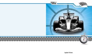 Silver F1 car on a blue background isolated on white with a race stripe