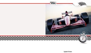 Dark red F1 car on a race track isolated on white with a race stripe