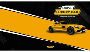 Golden GT luxury sports roadster on a yellow track on a black backdrop