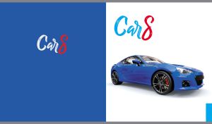 Cars | Glossy Sports and SUVs in Vibrant Colors | On dual backdrop