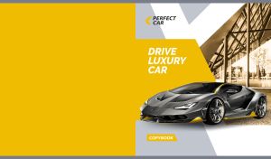 Matte silver luxury futuristic sports car advertisement on yellow and white