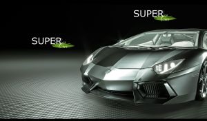 Sleek satin silver metallic sports car displayed in a dramatic light on black