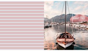Boat Trip | Marina Nautical Vistas against Pastel Striped Side Backdrop