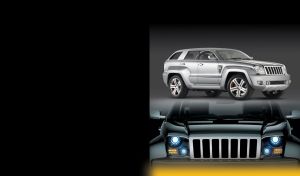 Silver metallic off-roader full-face and front views on black with yellow bottom