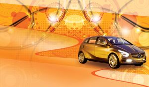 Techno Hatchbacks | Vibrant Hues and Gear Patterns