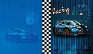 Racing Compact Cars | Vivid Velocity on Striped Designs