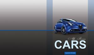 Navy blue luxury hatchback car on a grey gradient