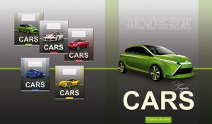 Lime green hatchback concept car on a grey gradient