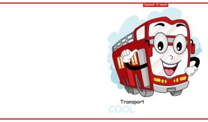Animated red double decker with a big smile on a white backdrop