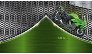 Moto | Ready to Ride on Steel Honeycomb Backdrops with Curved Triangle Footer