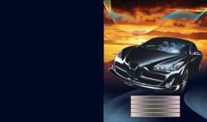 Sports and luxury cars at dusk against dark backdrop