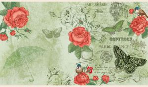 I Love Paris | Romantic Stencil Art on Pastel Grunge Patterns